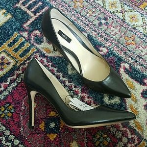 Mango black leather pumps